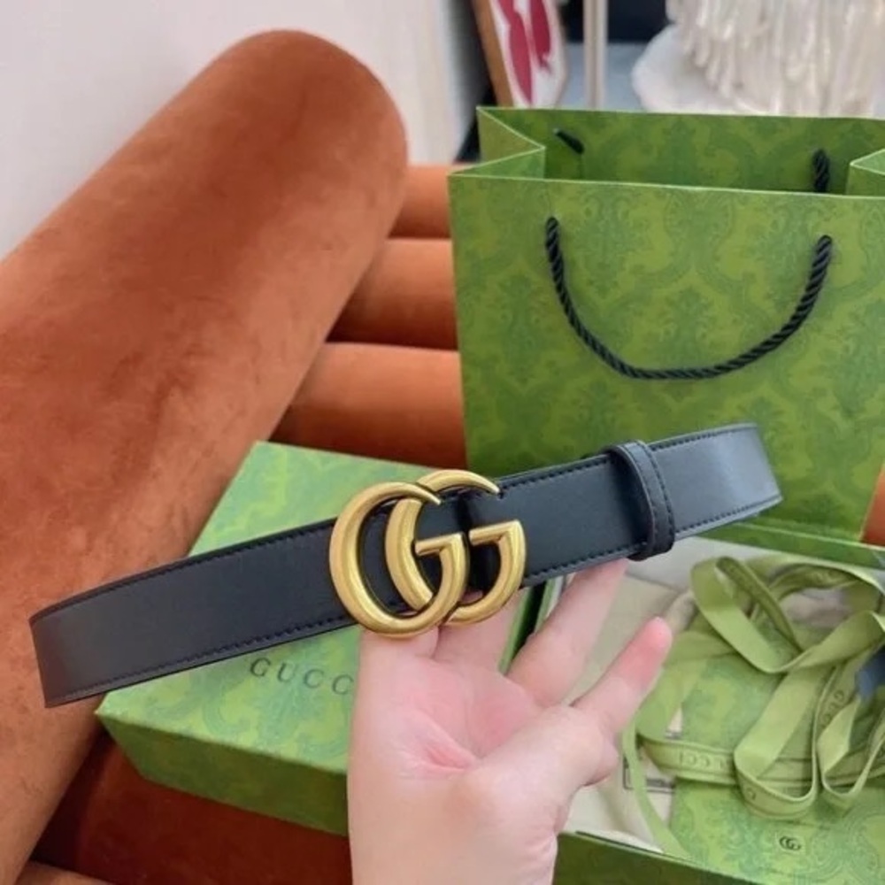 💟 Women's Gucci Marmont GG belt in black 🌺